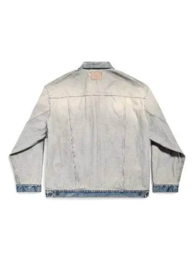 Oversized Washed Denim Jacket Blue - BALENCIAGA - BALAAN 3