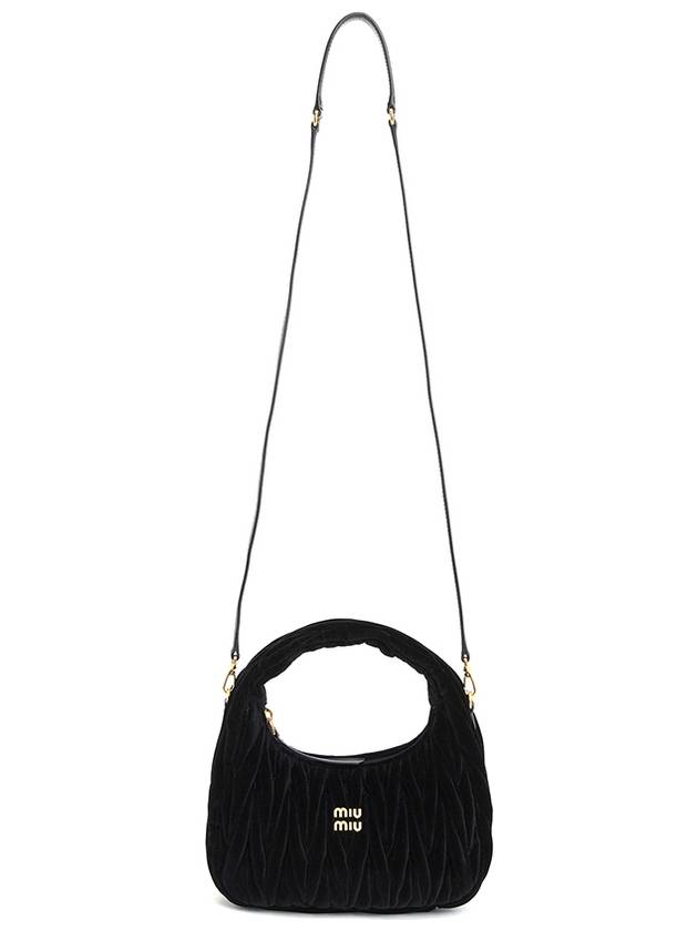 Wonder Matelasse Velvet Shoulder Bag Black - MIU MIU - BALAAN 7