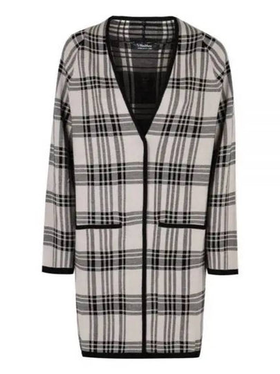 Destino Check Wool Cardigan Grey - MAX MARA - BALAAN 2