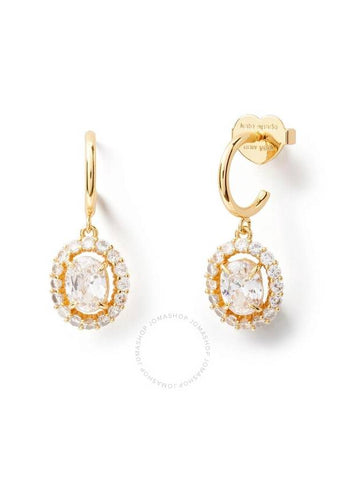 Kate Spade Clear / Gold Victoria Huggies Earrings - KATE SPADE - BALAAN 1