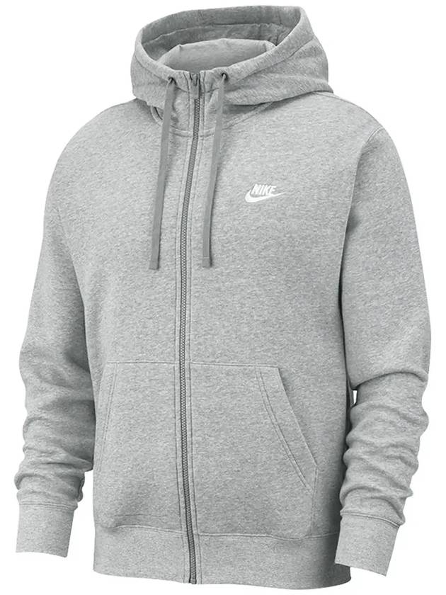 Men's Nsw Club Fleece Zip-Up Hoodie Grey - NIKE - BALAAN 6