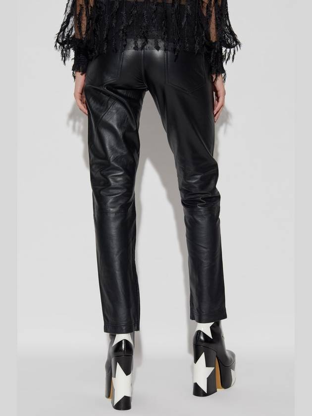 Munthe Leather Pants, Women's, Black - MUNTHE - BALAAN 4