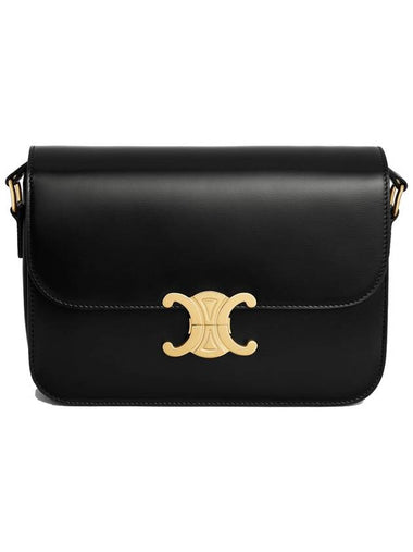 Refurbished Classic Triomphe Bag Shiny Calfskin Black 187363BF4 38NO - CELINE - BALAAN 1