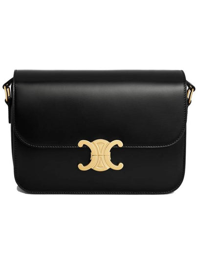 Classique Triomphe Shiny Calfskin Shoulder Bag Black - CELINE - BALAAN 2