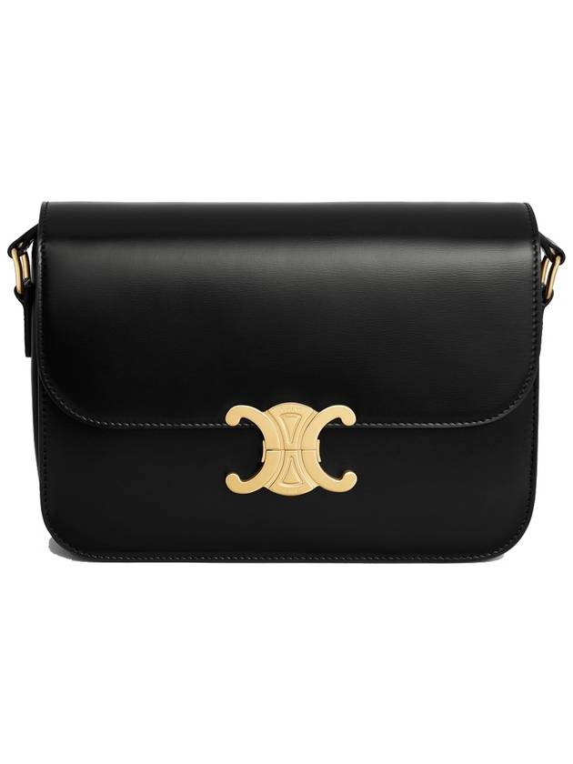 Classique Triomphe Shiny Calfskin Shoulder Bag Black - CELINE - BALAAN 2