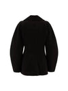 Bond crepe curve sleeve zip up jacket black - GANNI - BALAAN 3