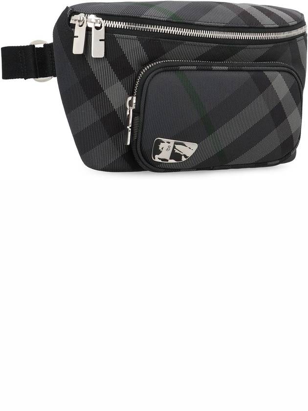 Grid Check Belt Bag Charcoal - BURBERRY - BALAAN 4