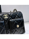 Bowling Bag Two Pocket Chain Shoulder Glossy Calfskin Black - CHANEL - BALAAN 4