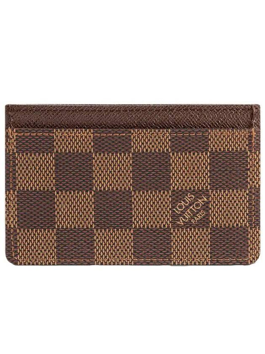 Damier Eben Single Card Wallet Brown - LOUIS VUITTON - BALAAN 1