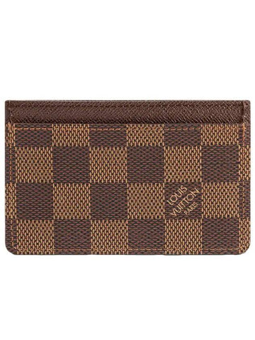 Damier Eben Single Card Wallet Brown - LOUIS VUITTON - BALAAN 1