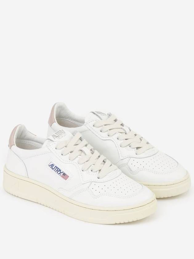 Medalist Pink Tab Leather Low Top Sneakers White - AUTRY - BALAAN 4