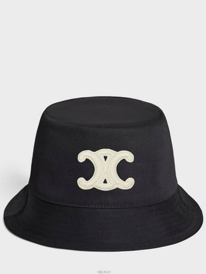 Triomphe Cotton Gabardine Bucket Hat Black - CELINE - BALAAN 2