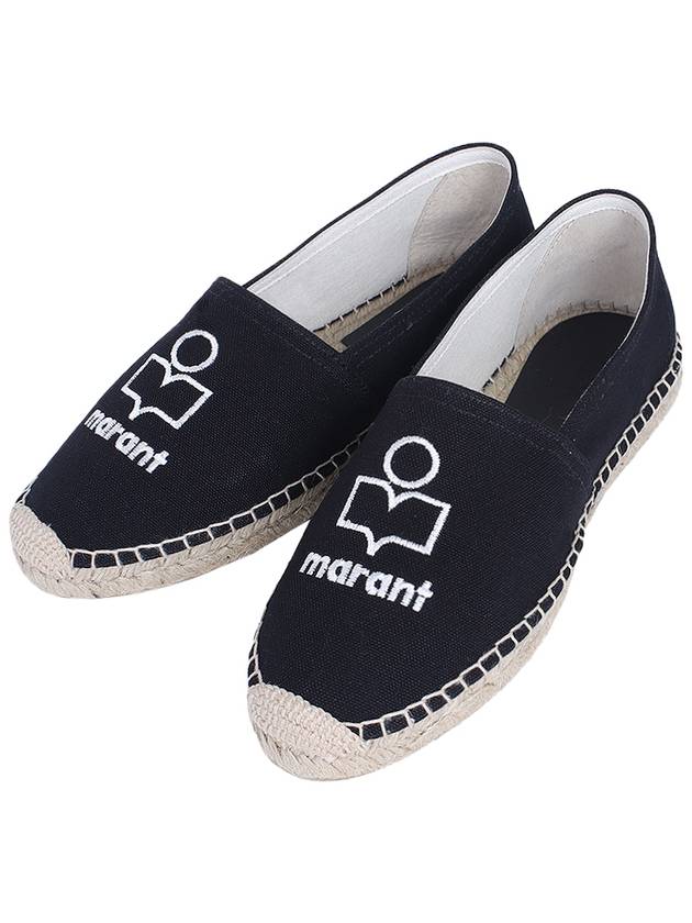 Canae Embroidered Logo Canvas Espadrilles Black - ISABEL MARANT - BALAAN 3