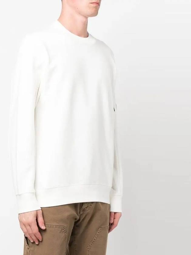 Diagonal Raised Fleece Sweatshirt White - CP COMPANY - BALAAN 4