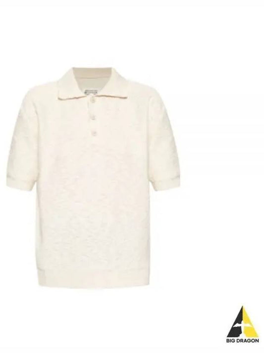 Nostalgic Boucle Knit Polo Shirt Off White - MAISON MARGIELA - BALAAN 2