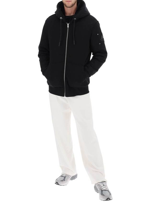 Classic Bunny Zip Up Hoodie Black Lining Black - MOOSE KNUCKLES - BALAAN 3