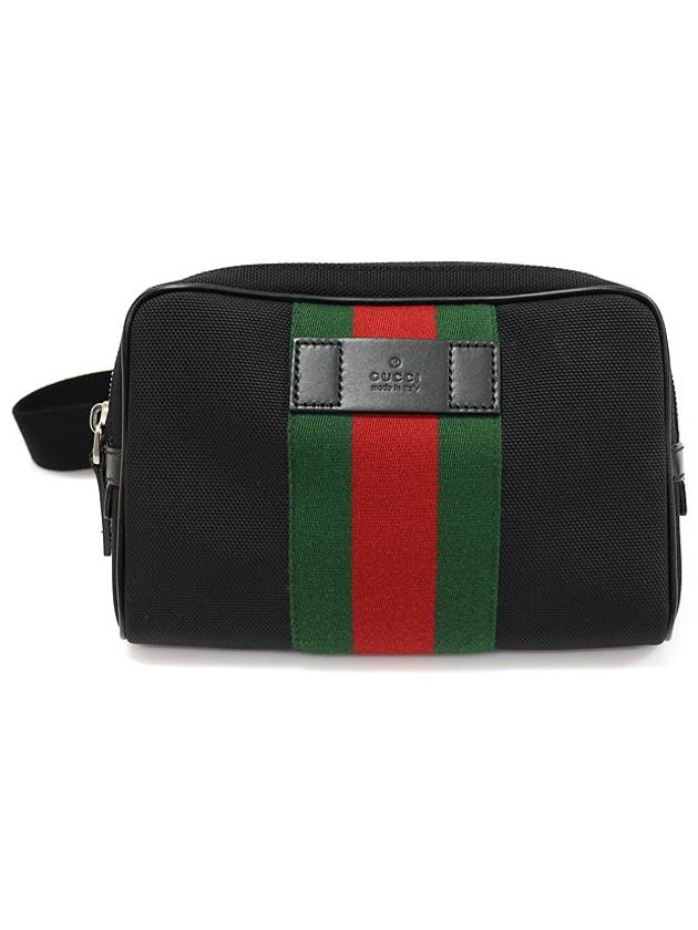 630919 Black Techno Canvas Signature WEB Stripe Hip Sack Belt Bag - GUCCI - BALAAN 1