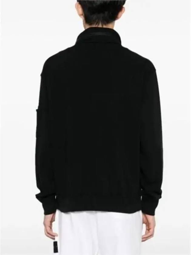 Cotton Fleece Zipped Sweatshirt Black - CP COMPANY - BALAAN 3