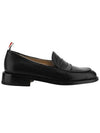 Men's Vitello Flexible Leather Sole Soft Penny Loafer Black - THOM BROWNE - BALAAN 3