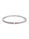 Matrix Round Zirconia Tennis Bracelet Silver Pink - SWAROVSKI - BALAAN 4