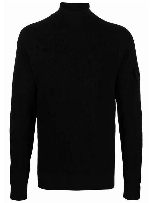 Men's Shadow Project Wappen Knit Turtleneck Black - STONE ISLAND - BALAAN 2