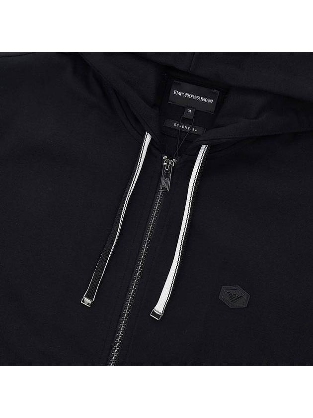 Men's Logo Hooded Zip-Up Black - EMPORIO ARMANI - BALAAN.