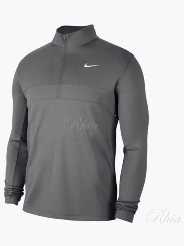 Men's Dri-Fit Essential Half-Zip Long-Sleeve T-Shirt Grey - NIKE - BALAAN 2