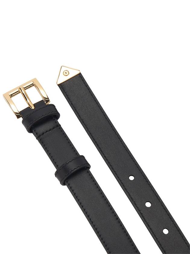 Logo Leather Belt Black - PRADA - BALAAN 4