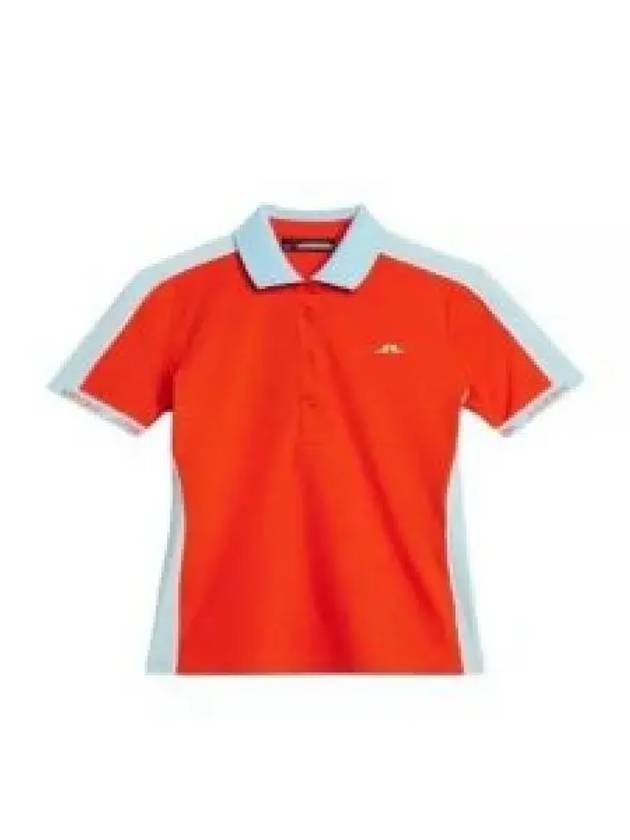 Demi Short Sleeve Polo Shirt Tangerine Tango - J.LINDEBERG - BALAAN 2