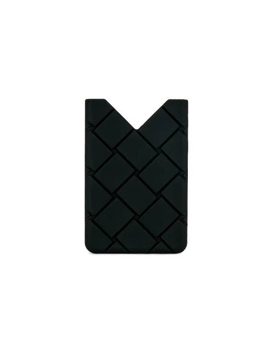 Silicone Card Wallet Black - BOTTEGA VENETA - BALAAN.