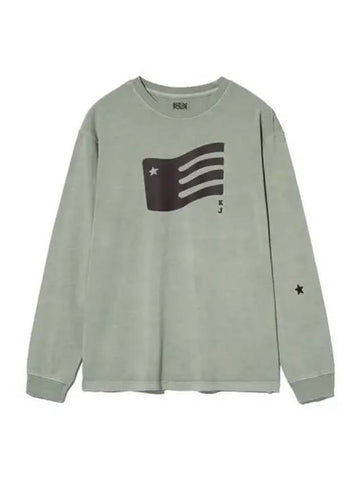 flag long sleeve t shirt gray - KIJUN - BALAAN 1