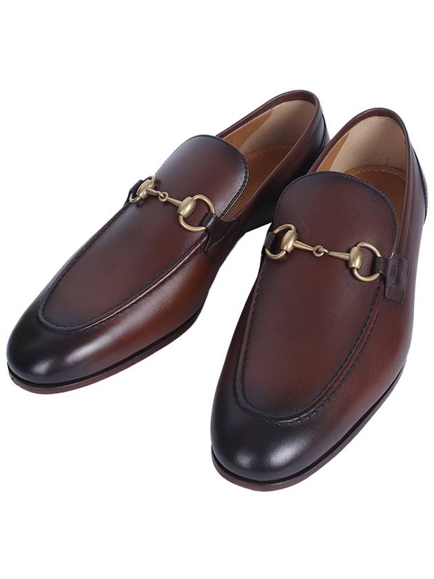 Men's Jordan Horsebit Leather Loafers Brown Gold - GUCCI - BALAAN.