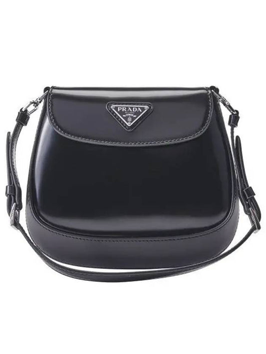 Cleo Brushed Leather Mini Shoulder Bag Black - PRADA - BALAAN 2