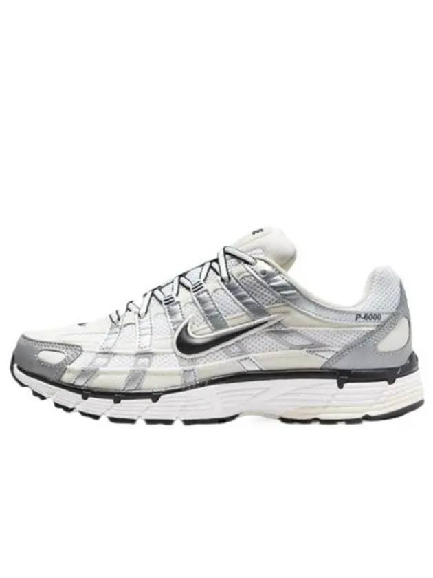 P 6000 Low Top Sneakers Coconut Milk Metallic Silver - NIKE - BALAAN 2