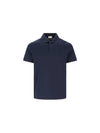 Men's Monogram Cotton Short Sleeve Polo Shirt Navy - SAINT LAURENT - BALAAN 2