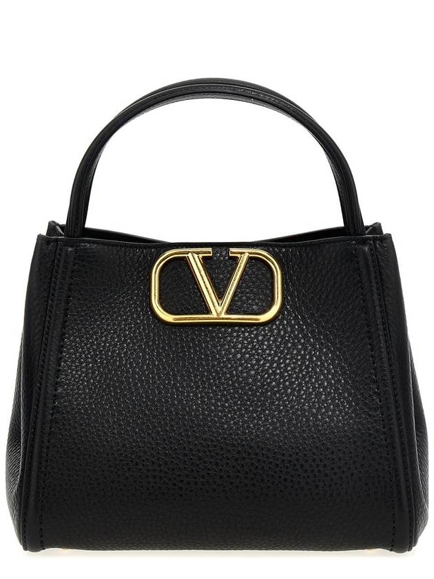 All Time Medium Grainy Calfskin Tote Bag Black - VALENTINO - BALAAN 2