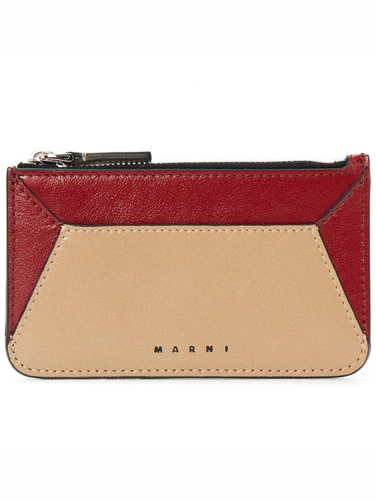 logo print leather card holder PFMI0053U0P2644 - MARNI - BALAAN 2