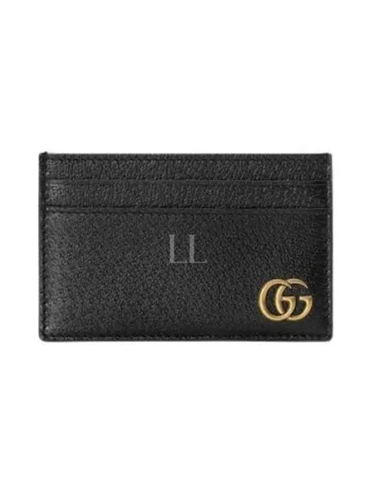 Gold Hardware GG Marmont Card Wallet Black - GUCCI - BALAAN 2