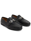 Salvatore Logo Leather Loafers Black - SALVATORE FERRAGAMO - BALAAN.