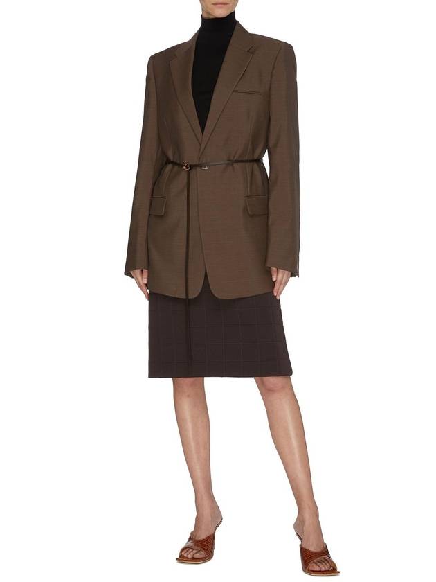 Heavy Technical Gabardine A-Line Skirt Chocolate - BOTTEGA VENETA - BALAAN 5