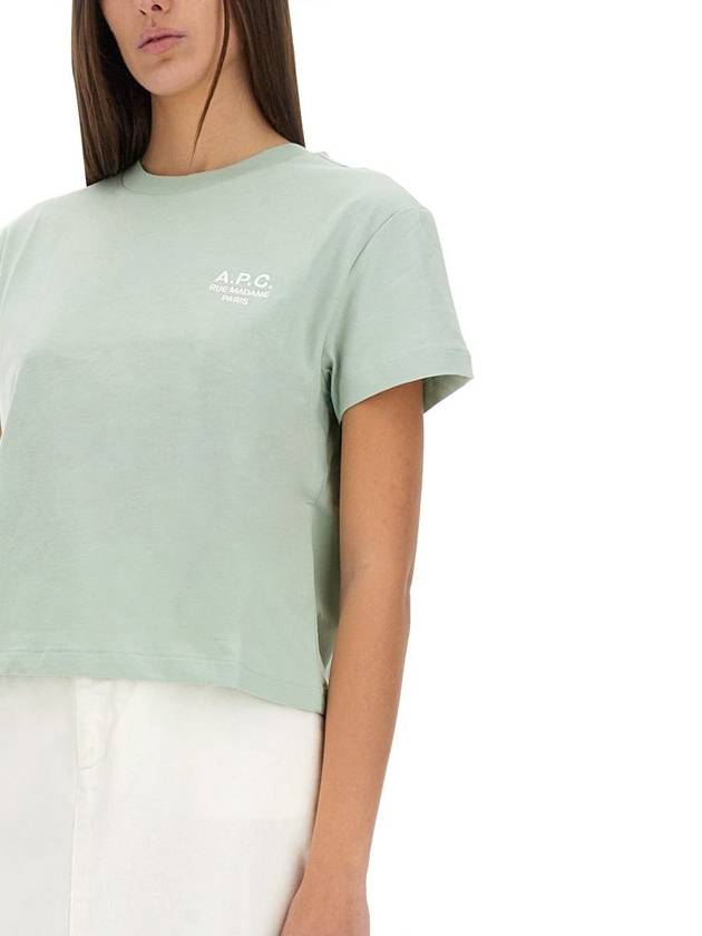 Boxy Rue Madame Short Sleeve T-Shirt Green - A.P.C. - BALAAN 5