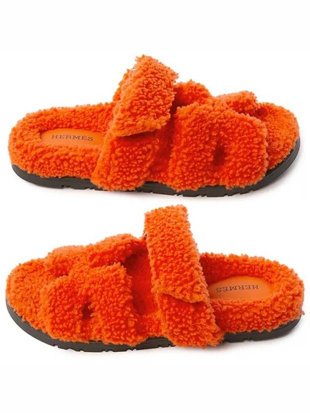 Chypre Wool Sandals Orange - HERMES - BALAAN 3