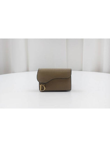 Saddle Bloom Card Wallet Sand S5611CCEH M116 - DIOR - BALAAN 1