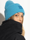 Face Patch Ribbed Wool Beanie Blue - ACNE STUDIOS - BALAAN 6