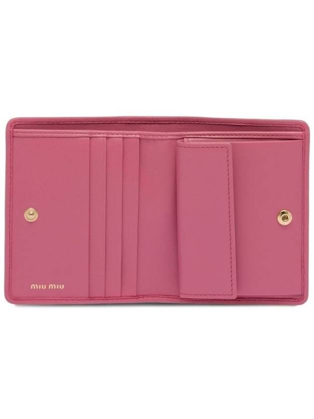 Matelasse Leather Half Wallet Begonia Pink - MIU MIU - BALAAN 6