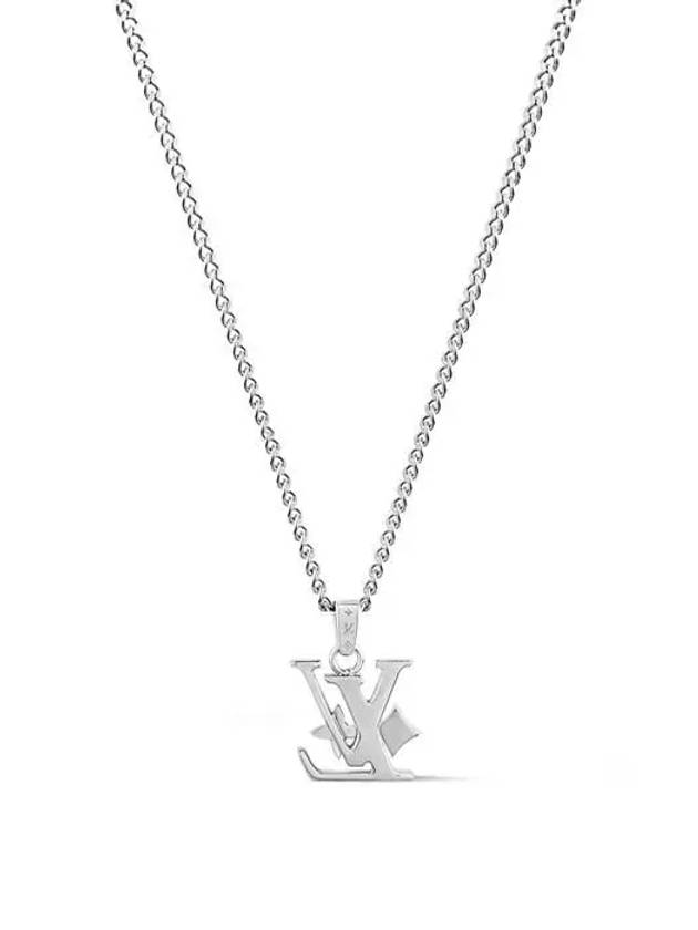 Monogram Raw Necklace Silver - LOUIS VUITTON - BALAAN 4