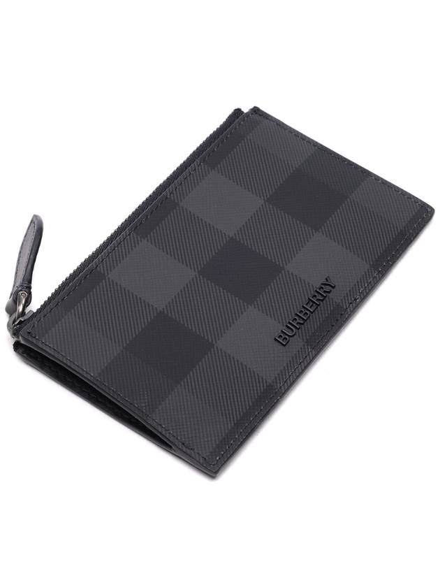 Check Zip Card Wallet Grey - BURBERRY - BALAAN 6