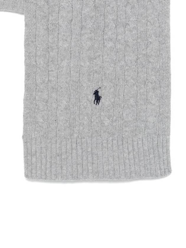 Cable Knit Muffler Grey - POLO RALPH LAUREN - BALAAN 4