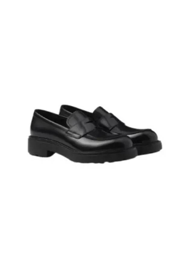 Brushed Leather Loafers Black - PRADA - BALAAN 2