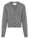 Embroidered Heart Logo Cashmere Cardigan Heather Grey - AMI - BALAAN 2